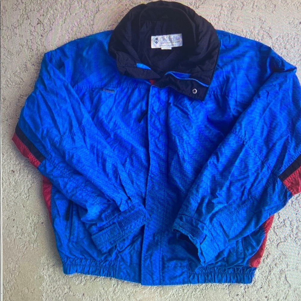 Vibrant Blue and Red Windbreaker for Men